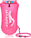 Swim Buoy for Open Water, 20L Swim Safety Float Waterproof Dry Bag for Swimmers Triathletes Kayakers Snorkelers, Swimming Pull Buoy for Safer Swim Training (Light Pink)