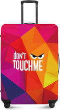 Don't Touch Me Funny Travel Luggage Cover-Neon Geometric Stretchable Airplane Suitcase Protector Sleeve,Universal Washable Fit for 20-22 Inch Checked Baggage,Water Resistant Durable Luggage Protector