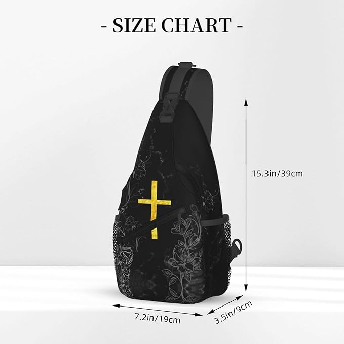 Jesus Christian Cross Sling Bag For Women Men Fashion Backpack Crossbody Jesus Cross Shoulder Bag Sling Backpack Chest Bag Travel Hiking Casual Sport Daypack