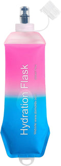 500ml Soft Flask Soft Water Bottle for Running, Hiking, Travelling, Cycling and Climbing - TPU Material - Gradient Pink
