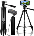 50" Aluminum Phone & Camera Tripod, Extendable Cell Phone Tripod Stand Compatible with iPhone/Android/Action Camera is Perfect for Live Streaming/Video Recording/Selfies