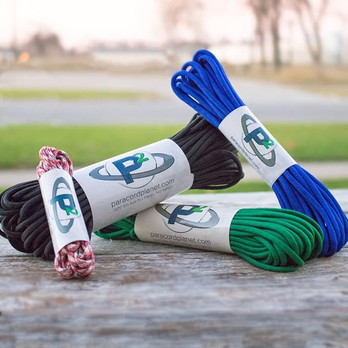 Paracord Planet Genuine Type III 550lb Paracord – Nylon Cord in Solid, Multi, and Reflective Colors – 25+ Colors and Length Options of 10', 25', 50', and 100'
