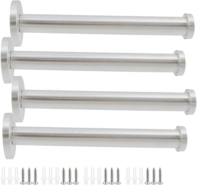 Wall Hooks Heavy Duty Coat Hooks Stainless Steel Clothes Hanger for Hanging Bathroom Towels Handbag Silver 6-inch Length with 16mm Shank Dia - Pack of 4