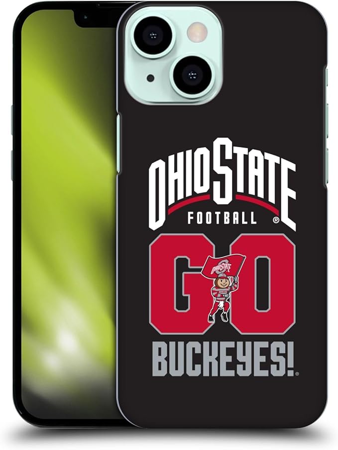 Head Case Designs Officially Licensed Ohio State University Go Buckeyes Football Graphics Hard Back Case Compatible with Apple iPhone 13 Mini