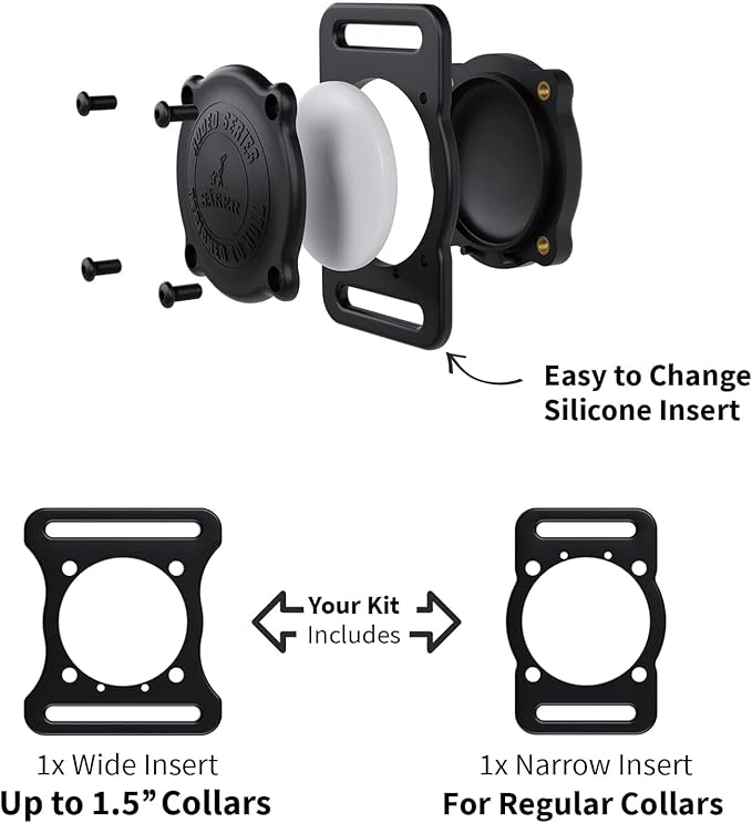 SÄKER IP68 Waterproof The Safest AirTag Dog Collar Holder, Dustproof, Ultra-Durable, Fits Up to 1.5" Collars | Will Not Damage Your Collar | Perfect Way to GPS Track Your Dog | Designed in Montreal