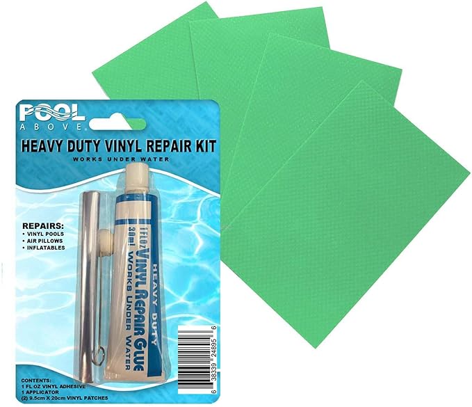 Heavy Duty Vinyl Repair Patch Kit | Vinyl Cement Adhesive Glue and Colored Patches for Inflatables Boat Raft Kayak Air Beds Inflatable Mattress Hole Repair