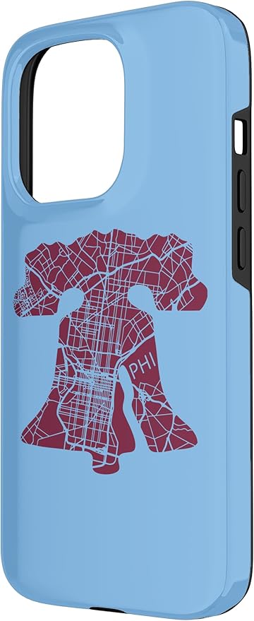 Philadelphia Street Map Liberty Bell Vintage Maroon Philly Case for iPhone 15 Pro