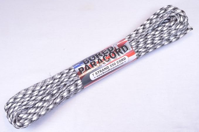 BORED? PARACORD! 550 lb Paracord – Ideal for Crafting, DIY Projects, Camping, Military & Active Outdoors – 300+ Colors – Tactical Parachute Cord Type III – Strong - Urban Camo 50 Feet
