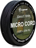 Micro Paracord, 1.18mm x 100ft Thin Mini Utility Braided Small Paracord for Crafting, DIY Project, Camping and More