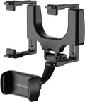 Scosche SUHRM Rear View Mirror Phone Holder, 360° Rotatable Rearview Mirror Cell Phone Car Mount, Cellphone Stand Compatible with iPhone 16/15/14/13/12 Series, Android & Mobile Phones up to 3.5 inches