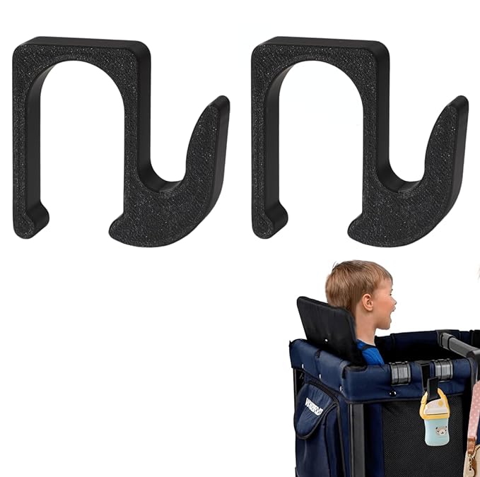 Multipurpose Side Hooks, Stroller Hooks for Bags Wonderfold Wagon W4 & W2, Hang Everything Within Reach, 30 lb Weight Capacity Upgraded (One Size, pcs, 2)