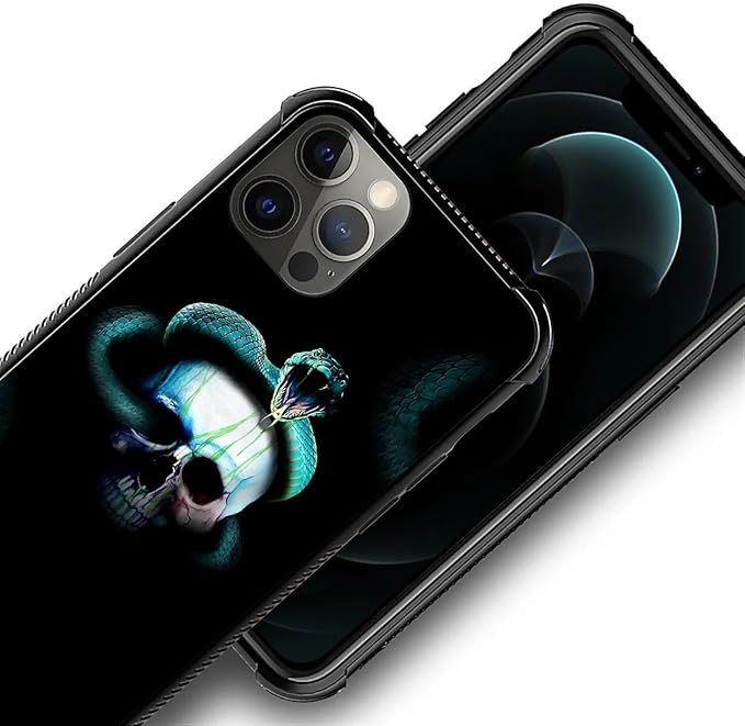 for iPhone 11 Pro Max Case, Skeleton Winding Snake Pattern Graphic Design Girl Boy Soft Silicone Hard Acrylic Shock Protection for iPhone 11 Pro Max