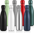 Volhoply 17oz Stainless Steel Water Bottles Bulk, Leakproof Insulated Metal Water Bottle for Sports, Travel, Adult, Available in Packs of 1, 4, or 8（Assorted,8 Pack）