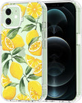 MOSNOVO Case for iPhone 12 & iPhone 12 Pro, [Buffertech 6.6ft Military-Grade Drop Protection] [Anti Peel Off Tech] Clear TPU Bumper Phone Case Cover Design - Lemon