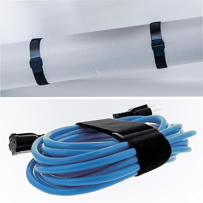 6 Pack (24 x 2 Inch) Reusable Fastening Cable Ties and Cable Straps,Adjustable Multi-Purpose Hook and Loop Straps Nylon Cable Ties Organizer Fastener Management Wire Straps