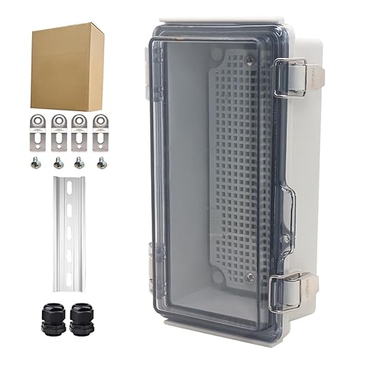 Outdoor Waterproof Electrical Box Junction Box Weatherproof IP67 ABS Plastic Enclosure Switch Router Project Box Electronics Enclosure with Mounting Plate Wall Bracket Clear 7.9"x3.9"x2.8"