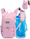 Hydration Backpack with 2L Water Bladder, Hiking Water Backpack for Men Women with Phone Pocket and Helmet Holder