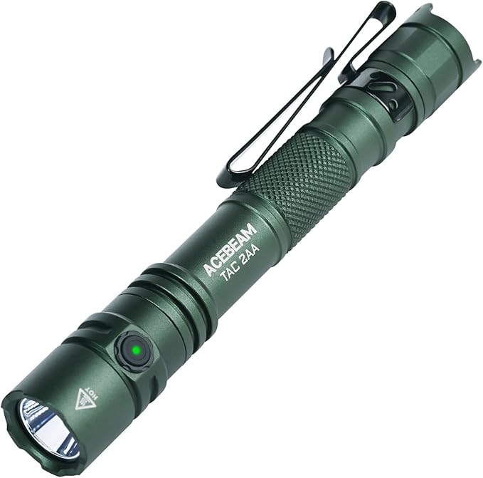 ACEBEAM TAC 2AA EDC Tactical Dual Modes Flashlight Rechargeable, 1600 High Lumens Flashlight, Dual Switch Pocket LED Flashlight, Super Bright Small Flash Light for Emergency, Camping, Home