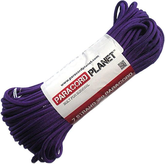 Paracord Planet Solid Color 550lb Paracord – 7 Strand Type III Nylon Cord for Indoor and Outdoor Tasks – Acid Purple (250 ft)