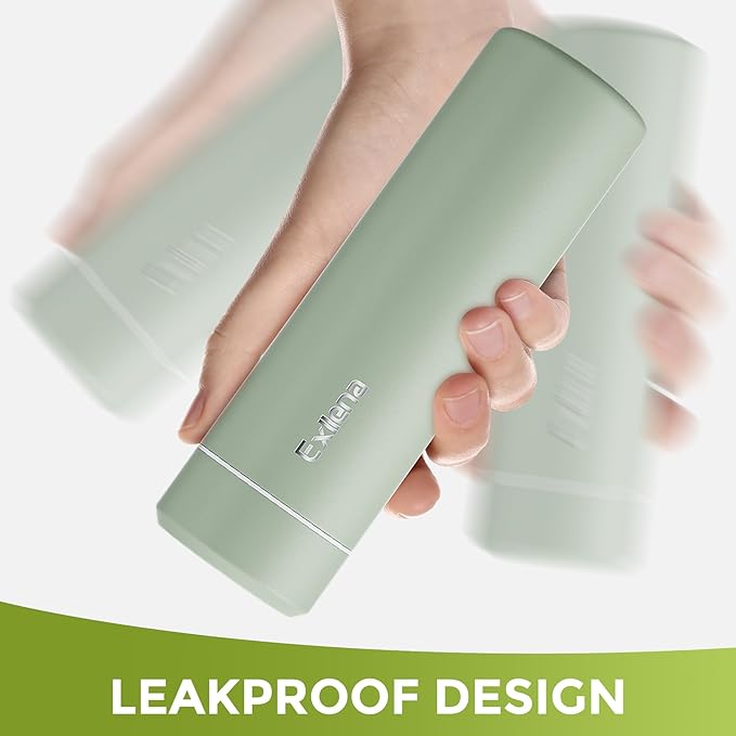 【Upgraded】Exllena Small Insulated Water Bottle 12 oz/350ml– Mini Insulated Water Bottle for Hot & Cold Drinks, Perfect Small Water Bottle for Travel, Purse...(Sage Green)