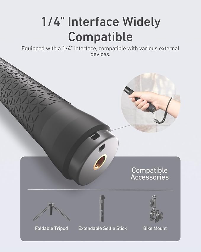 TELESIN 60" Selfie Stick for GoPro, Portable Extended Vlog Invisible Pole for GoPro Hero 13 12 11 DJI Action 6 5 4 Osmo Nano/360 Insta360 Xtra Muse Handheld Monopod for Travel, Action Camera Accessory