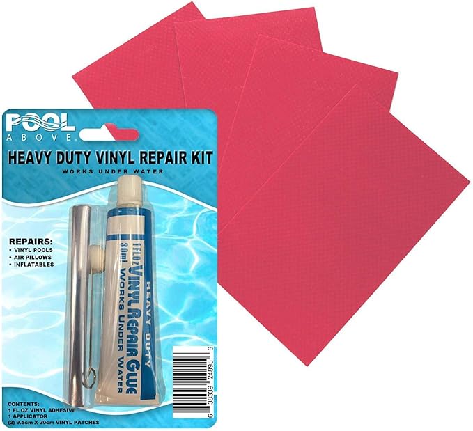 Heavy Duty Vinyl Repair Patch Kit | Vinyl Cement Adhesive Glue and Colored Patches for Inflatables Boat Raft Kayak Air Beds Inflatable Mattress Hole Repair