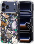 MOSNOVO for iPhone 17 Pro Max Case | Military Grade 6.6ft Drop Tested | Camera Control | Clear with Space Cat Design