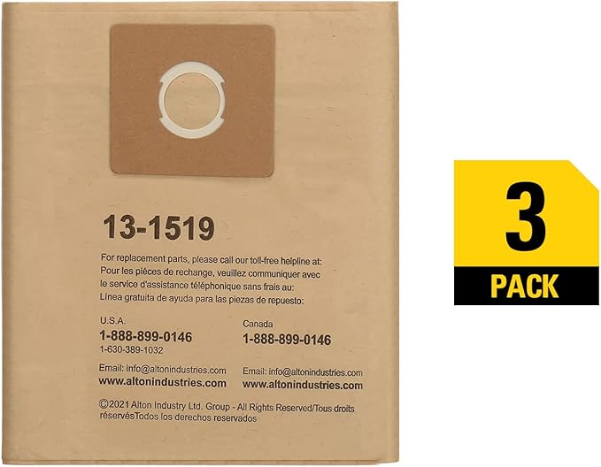 Stanley 13-1519 Disposable Filter Bag for SL18016 and SL18017 Wet/Dry Vacuums, 3-Pack