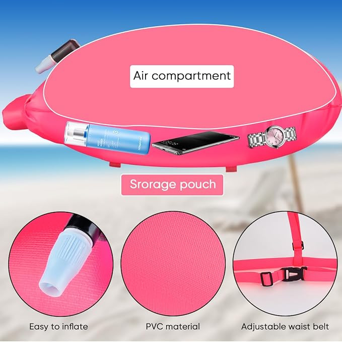 Swim Buoy for Open Water, 20L Swim Safety Float Waterproof Dry Bag for Swimmers Triathletes Kayakers Snorkelers, Swimming Pull Buoy for Safer Swim Training (Light Pink)
