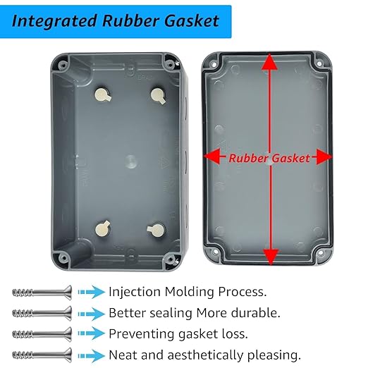 Nineleaf Waterproof Electrical Box,3PK Outdoor Junction Boxes, IP66 External Electrical Project Enclosure Box Grey,7 1/8" x 4 1/2 "x 4" inch(181x111x100 mm), for Outdoor Use
