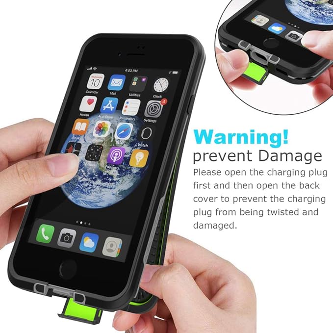 Diverbox for iPhone SE 2020 Waterproof Case iPhone 8 Waterproof Case,Waterproof Shockproof IP68 Full-Body Sturdy Case Built-in Screen Protector for Full Sealed Cover 4.7 in (Black)