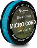 Micro Paracord, 1.18mm x 100ft Thin Mini Utility Braided Small Paracord for Crafting, DIY Project, Camping and More