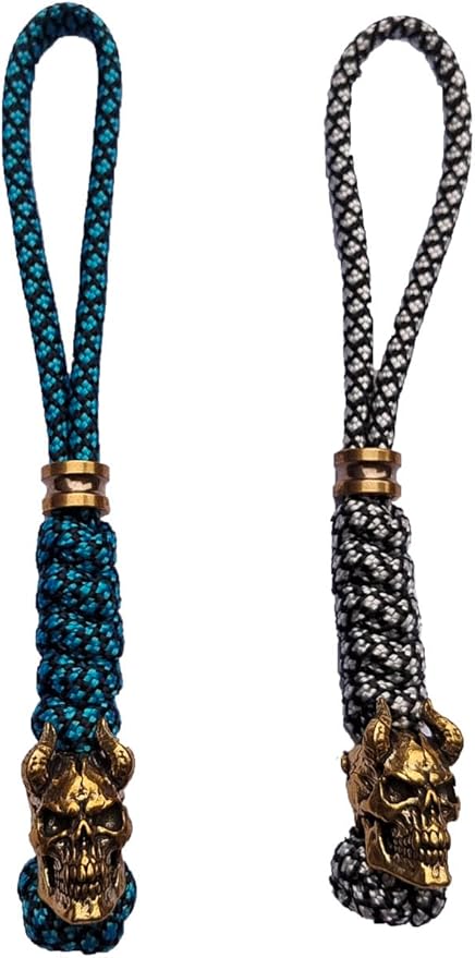Knife Lanyards with Brass Beads,Paracord Lanyard,Tactical Lanyard for Skull Shape Knife,EDC Products
