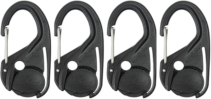 Nite Ize NCJ-01-4R3 CamJam Tie Down Rope Carabiner Clip, Cord Tightener 4-Pack, 4 Count