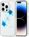 MOSNOVO Case for iPhone 14 Pro, [Buffertech 6.6ft Military-Grade Drop Protection] [Anti Peel Off Tech] Clear TPU Bumper Phone Case Cover Design - Space Turtle