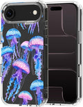 MOSNOVO for iPhone Air Case, Shockproof Military-Grade Protection 6.6ft Drop Tested, Camera Control, Clear Phone Case for iPhone 17 Air, Mystic Jellyfish Design