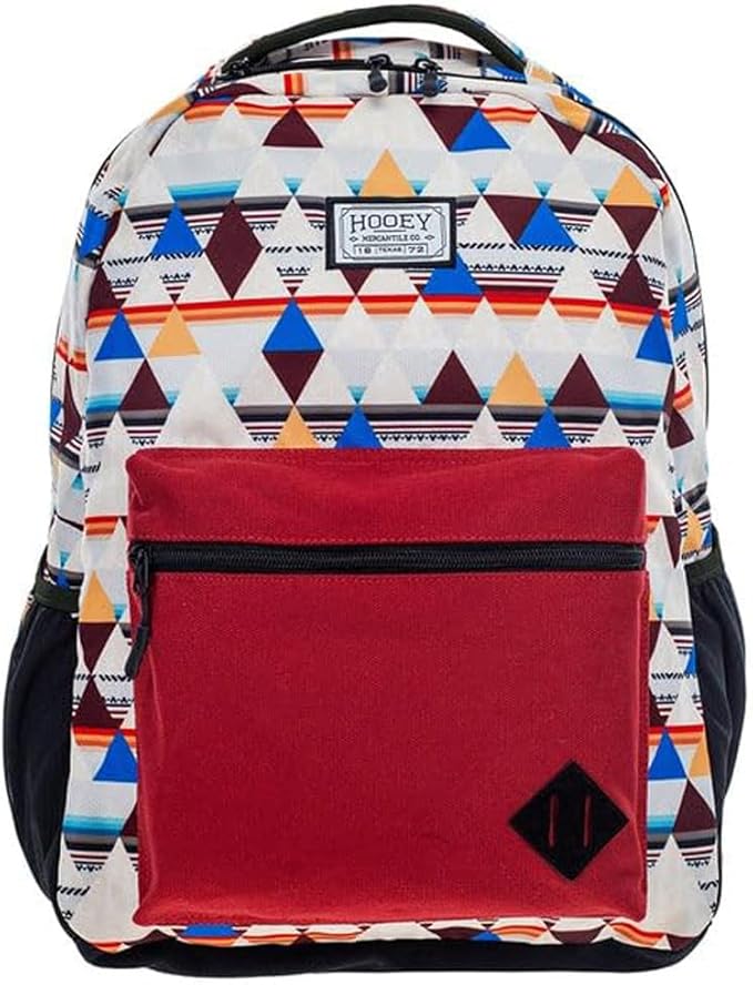 HOOEY Recess 25L Backpack - Durable Lightweight Daypack for Travel, Gym & Outdoor Use - Spacious Main Compartment, Laptop Sleeve, Water-Resistant, Stylish Unisex Design (Cream/Burgundy)