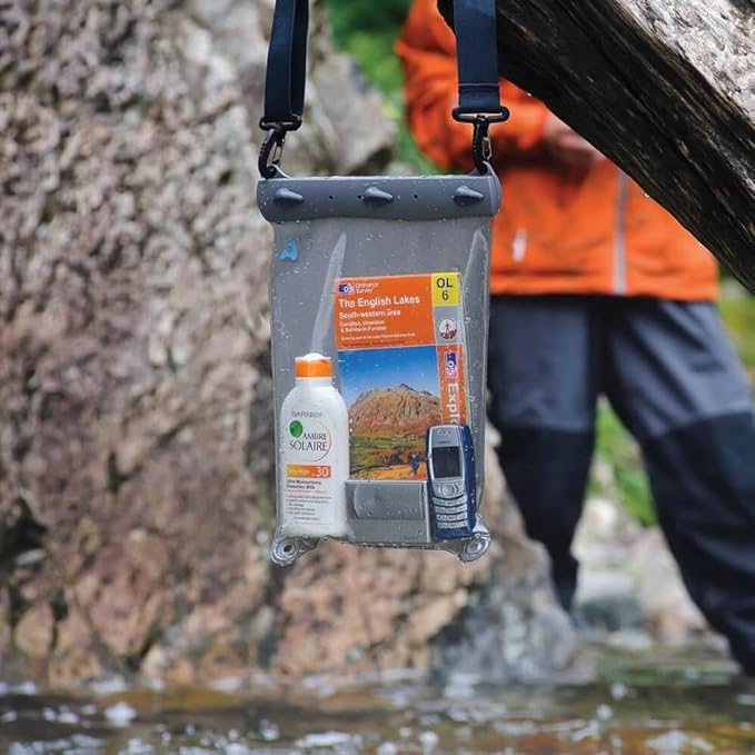 Aquapac Multi-Purpose Large Waterproof Case, 9" by 12", 23 by 31cm, for Maps, Phones, Documents, Waterproof to 10m / 30ft, Shoulder Strap