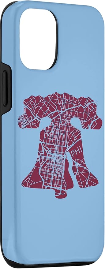Philadelphia Street Map Liberty Bell Vintage Maroon Philly Case for iPhone 12/12 Pro