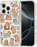 MOSNOVO for iPhone 16 Pro Case, Shockproof Military-Grade Protection 6.6ft Drop Tested, Clear Phone Case for iPhone 16 Pro, Capybara Land Design