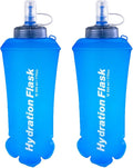 Azarxis TPU Soft Flask Collapsible Water Bottles BPA-Free 250ml 350ml 500ml 600ml for Hydration Vest Pack Running Hiking Cycling Climbing