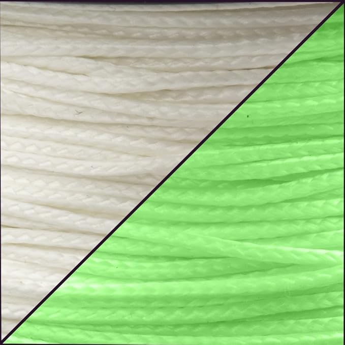 Paracord Planet Micro Paracord – Thin Braided Cord for Crafting, Fishing, and DIY Projects in 125 ft Spools – Glow in The Dark