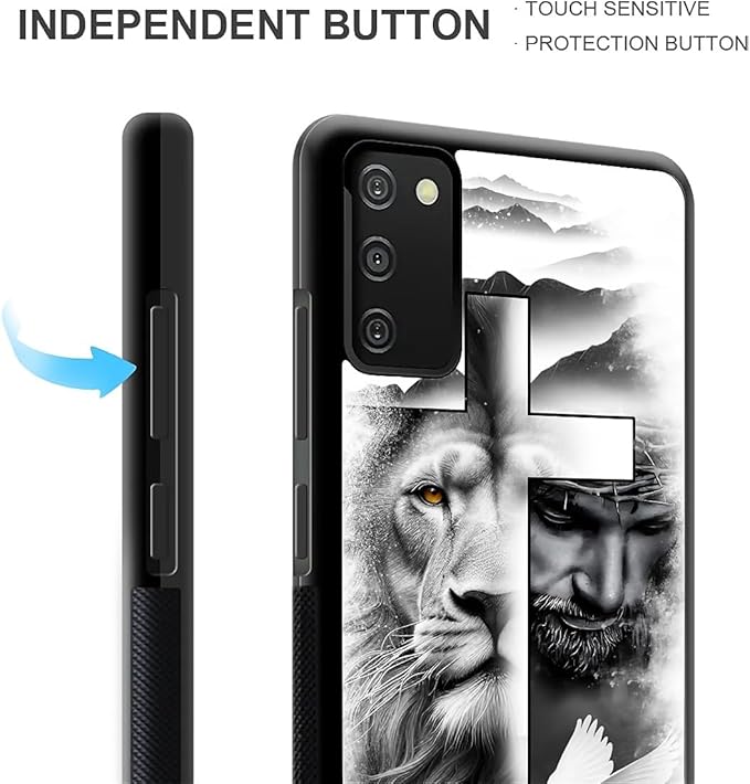 for Samsung Galaxy S20 FE Case, Lion Cross Jesus Christ Dove Pattern Graphic Design Girl Boy Soft Silicone Hard Acrylic Shock Protection for Samsung Galaxy S20 FE