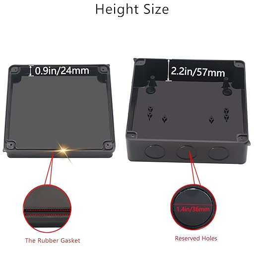 Junction Box, Reserved Holes Electrical Boxes Waterproof IP65 ABS Plastic Electrical Power Cord Enclosure Project Box Black 7.9 x 7.9 x 3.1 inch(200x200x80mm)
