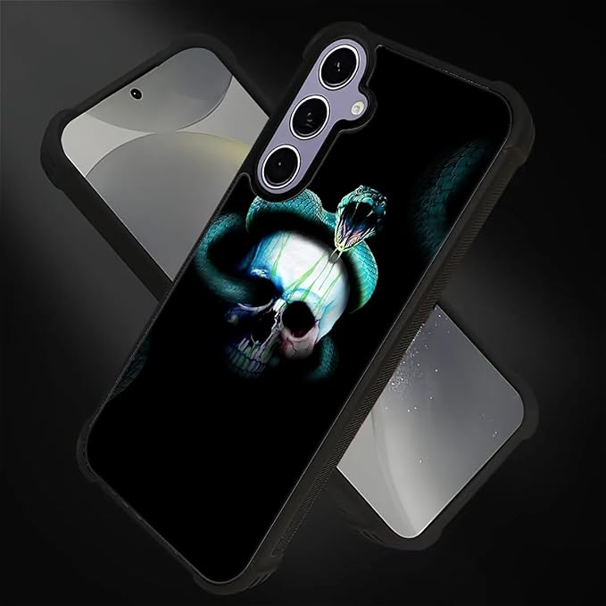 for Samsung Galaxy S24 S25 Case, Skeleton Winding Snake Pattern Graphic Design Girl Boy Soft Silicone Hard Acrylic Shock Protection for Samsung Galaxy S24 S25