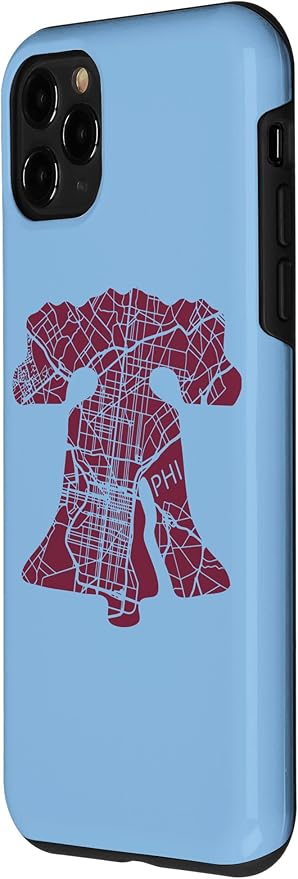 Philadelphia Street Map Liberty Bell Vintage Maroon Philly Case for iPhone 11 Pro