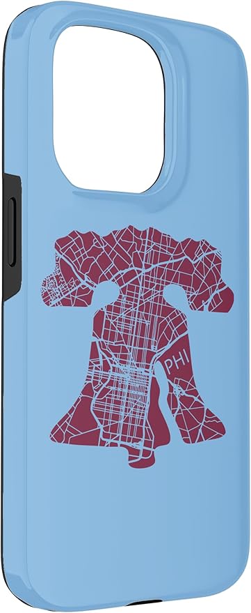 Philadelphia Street Map Liberty Bell Vintage Maroon Philly Case for iPhone 15 Pro