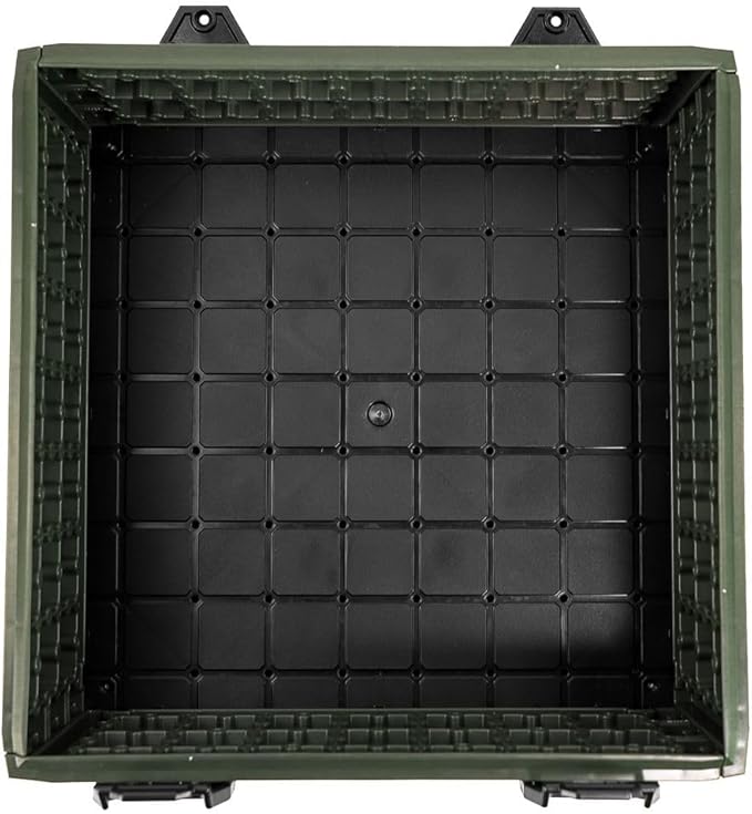 YakAttack ShortStak Upgrade Kit for BlackPak Pro - Ranger Green | 13" x 13" Kayak Crate System | Stackable Gear Storage Add-On with GridLoc Panels, Hinges, & Latches | Fishing Organization Accessory