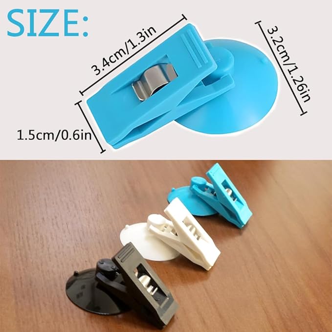 Multi Purpose Suction Cup Clips, Car Sunshade Cloth Fixing Clip, Refrigerator Message Papers Clip (Mix-Color)