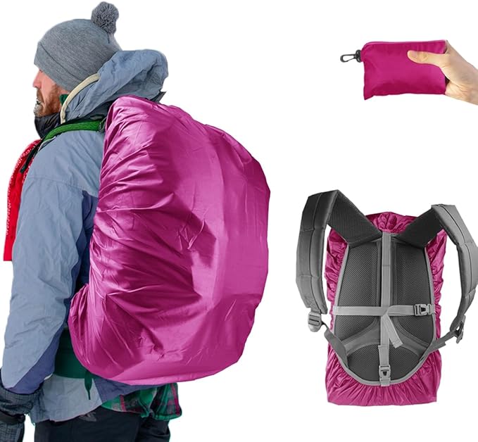 Frelaxy Waterproof Backpack Rain Cover, 10000mm Waterproof Level, Upgraded Ultra-Strong Multilayer Structure, Antislip Cross Buckle Strap, Ultralight Compact Portable, for Hiking, Camping, Traveling